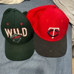 Minnesota Wild hat and Minnesota Twins hat